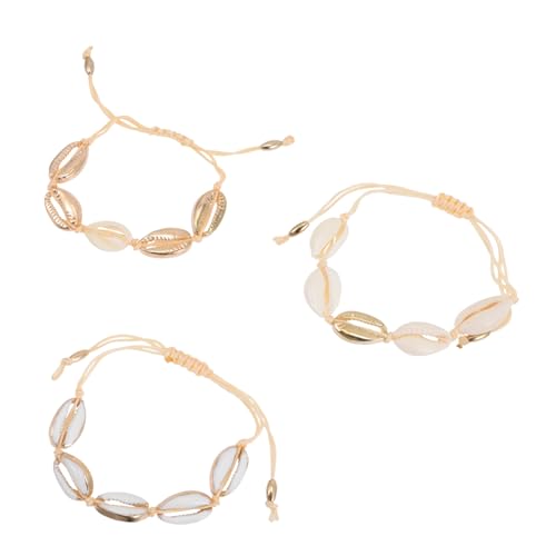 BESPORTBLE 3 Stück Teiliges Verstellbares Boho Muschelarmband und Fußkettchen für Damen Sommer Strand Schmuck Handgefertigt Modisch Vielseitig als Armband oder Fußkette Tragbar von BESPORTBLE