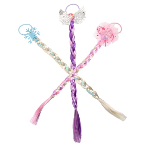 BESPORTBLE 3 Stück Teiliges Weihnachts Haarzopf Haarschmuck Handgefertigt Buntes Haarclip Langlebige Rutschfeste Haarverlängerung für Mädchen Geburtstags und Partydekoration von BESPORTBLE