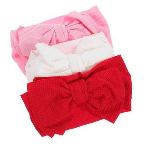 BESPORTBLE 3 Stück Teiliges mit Großen Schleifen Verstellbar Weiches Gestricktes Material Farbenfrohe Kopfbedeckung für Neugeborene Mädchen für Fotoshooting und Party outfits von BESPORTBLE