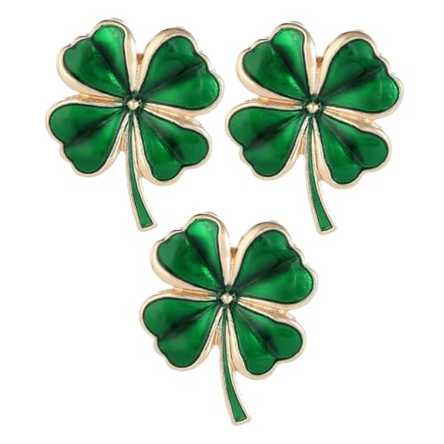 BESPORTBLE 3 Stück Vierblättrige Kleeblatt Broschen aus Emaille und Kleine Leichte Anstecknadeln mit Sicherem Verschluss Modisches Schmuck accessoire für Damen und Mädchen zu St Patrick S von BESPORTBLE