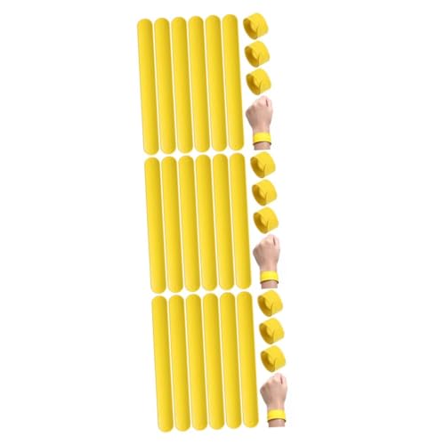 BESPORTBLE 30 Stck. Teiliges Silikon Slap Armband für Elastische Flexible und Hautfreundliche Slap Wristbands Gelb als Partygeschenke für Junge und Mädchen von BESPORTBLE