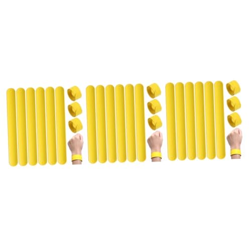 BESPORTBLE 30 Stck. Teiliges Silikon Slap Armband für Jungen Mädchen Elastische Flexible Schnapparmbänder in Gelb Hautfreundlich Abriebfest für Geburtstags und Kindertagsfeiern von BESPORTBLE
