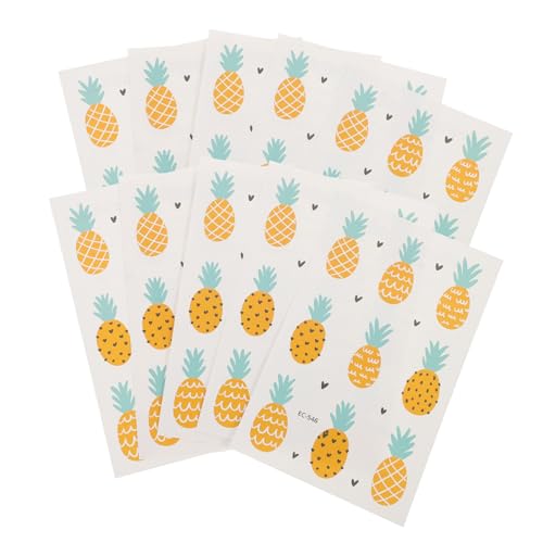 BESPORTBLE 30 Stück Teiliges Umweltfreundliche Wasserdichte Cartoon Ananas Körperaufkleber Bunte Frucht Tattoos Einfach Anzubringen Abwaschbar für Partyspaß von BESPORTBLE