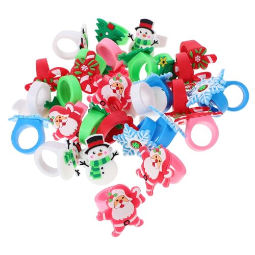 BESPORTBLE 30stücke Weihnachtsfingerringe Für Junge Mädchen Weihnachts-partyspielzeuge Finger-schmuck Im Weihnachtsdesign Für Geschenkbeutel Und Festlichkeiten von BESPORTBLE
