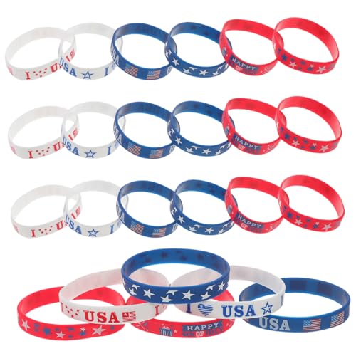 BESPORTBLE 36Stücke Patriotisches Silikonarmband Unabhängigkeitstag Armbänder Mischstilen Für Partys Armbänder Für Feiern Und Veranstaltungen BESPORTBLE 36Stücke Patriotisches Silikonarmband Unabhängigkeitstag Armbänder Mischstilen Für Partys Armbänder Für Feiern Und Veranstaltungen von BESPORTBLE