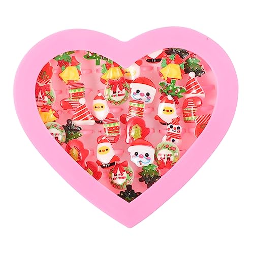 BESPORTBLE 36stücke Spielzeugringe Für Junge Mädchen Aus Kunststoff Weihnachtsmotiv Glatte Oberfläche Sicher Für Kinderhände Leicht Zu Tragen von BESPORTBLE