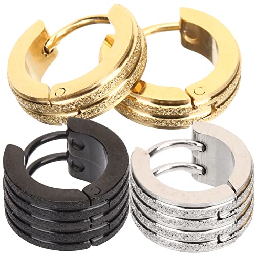BESPORTBLE 3Paare Unisex Creolen Ohrringe Schwarze Goldfarbene Reifenohrringe Für Frauen Modischer Ohrschmuck Für Besondere Anlässe BESPORTBLE 3Paare Unisex Creolen Ohrringe Schwarze Goldfarbene Reifenohrringe Für Frauen Modischer Ohrschmuck Für Besondere Anlässe von BESPORTBLE