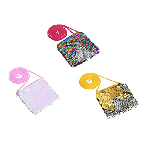 BESPORTBLE 3stücke Münzgeldbeutel Klein Mit Pailletten Für Junge Mädchen Fashion Square Tasche Als Kindertasche Kleingeldbörse Und Münztasche Für Schmuck Und Süßigkeiten von BESPORTBLE