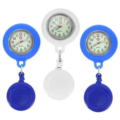 BESPORTBLE 3stücke Krankenschwester-taschenuhr Silikon-taschenuhr Dehnbare Uhr Runde Uhr Für Männer Und Damen Langlebiges Material Einfache Zeitjustierung von BESPORTBLE
