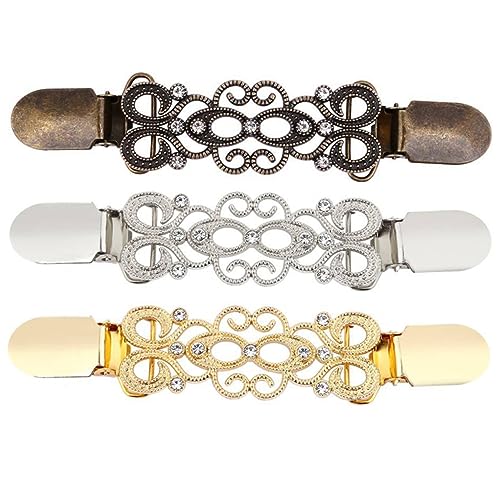 BESPORTBLE 3stücke Kreative Pullover Clips Elegante Klammern Für Strickjacken Modische Verbindungselemente Für Kleider Und Schals Idealer Clutch-clip Für Damen von BESPORTBLE