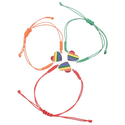 BESPORTBLE 3stücke Dekorative Armbänder Verstellbare Regenbogenarmbänder Freundschaftsarmband Geflochtene Seilarmbänder Pride-armband Geflochtenes Armreifarmband Lgbt-regenbogenarmband von BESPORTBLE
