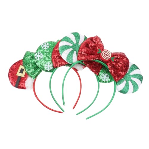 BESPORTBLE 3Stücke Weihnachts Haarreifen Teiliges Cosplay Stirnband Mit Weihnachtsmann Schneemann Für Partys Verlobungen Und Festliche Anlässe von BESPORTBLE