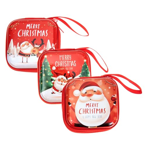 BESPORTBLE 3stücke Weihnachtliche Mini-geldbörsen Aus Blech Dekorative Geschenktüten Für Süße Überraschungen Geschenkaufbewahrung Für Weihnachten Und Festliche Anlässe von BESPORTBLE