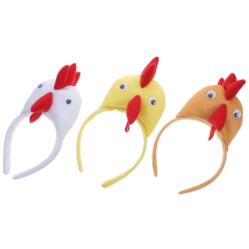 BESPORTBLE 3stücke Kostüm Hühner Stirnband Lustige Hühnerkopfband Requisiten Für Partys Und Cosplay Aus Plüsch Und Kunststoff Weich Und Rutschfest Für Feste Und Feiern von BESPORTBLE