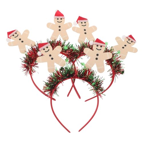 BESPORTBLE 3stücke Lebkuchen Stirnbänder Für Junge Mädchen Und Erwachsene Weihnachtskostüm-kopfbedeckung Festliches Haar-accessoire Für Weihnachts-party-geschenke Und Fotokabinen von BESPORTBLE