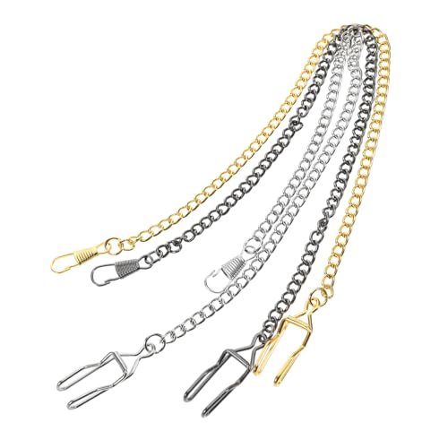 BESPORTBLE 3stücke Uhrenkette Für Taschenuhr Metallkette Mit Karabinerverschluss Vintage-taschenuhrkette Aus Legierung Antike Uhrenketten Für Herren Westenketten Aus Metall von BESPORTBLE
