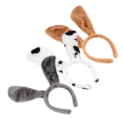 BESPORTBLE 3stücke Weihnachts-haarreif Hundeohr-haarreif Weihnachts-kopfschmuck Weihnachts-haarschmuck Hund Ohr Headwear Cartoon Kopfstück Geburtstag Dekoration Weihnachtsball Zubehör von BESPORTBLE