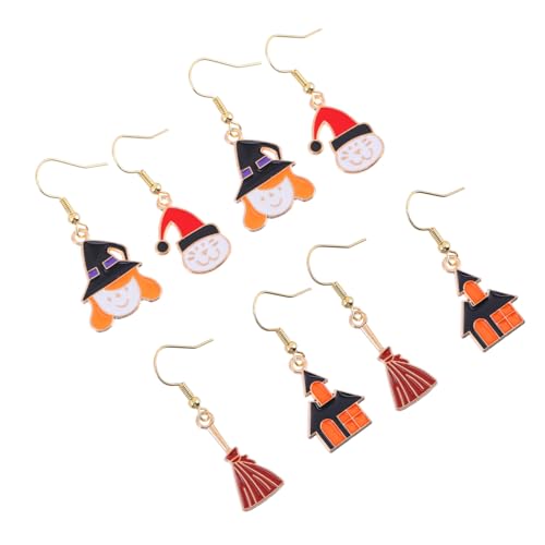 BESPORTBLE 4 Paare Halloween und Weihnachts Ohrringe Damen Schmuckaccessoires Einzigartige Design Langlebiges Legierungs Material Modisch Vielseitig Sicher für Empfindliche Haut für Party von BESPORTBLE