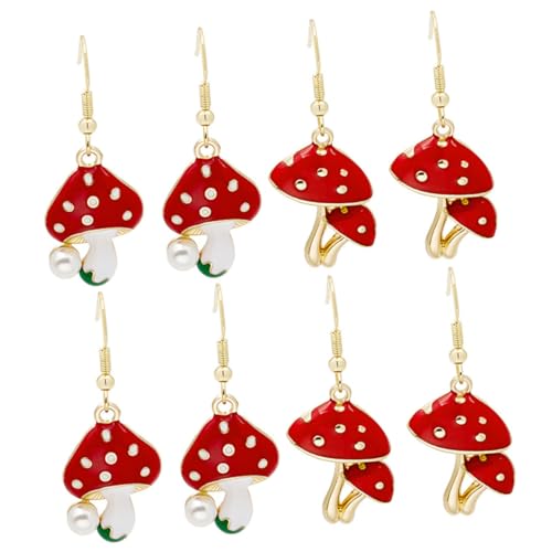 BESPORTBLE 4 Paare Kreative Ohrringe Damen Dangle Drop Ohrringe Leichte Hautfreundliche Ohrschmuck für Reisen Partys Einzigartiger Modeakzent von BESPORTBLE