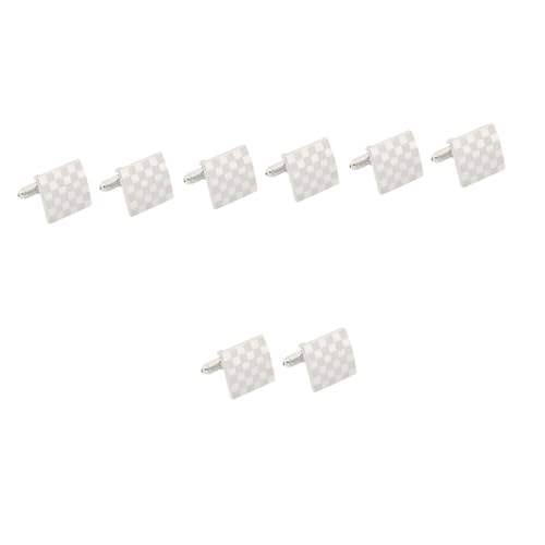 BESPORTBLE 4 Paare Quadratische Manschetten knöpfe Smoking Kleid Hochzeit Männer Hemden mit französischen Manschetten edle Manschettenknöpfe Geschäftsgeschenk Hemd-Accessoire Legierung Silber von BESPORTBLE