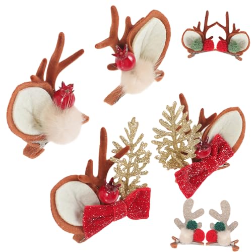 BESPORTBLE 4 Paare Weihnachts Haarspangen mit Niedlichen Rentiergeweihen Farbenfrohe Haarklammern für Frauen Festliche Weihnachten Haaraccessoires für Party und Familie von BESPORTBLE