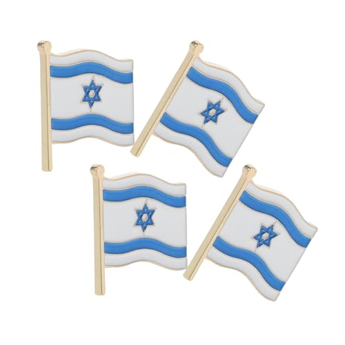 BESPORTBLE 4 STÜCKE Teiliges Israel Flaggen Anstecknadel Metallbrosche mit Welligem Design Patriotisches Abzeichen für Kleidung Hut und Taschen Vielseitige Dekorative Reverspin von BESPORTBLE