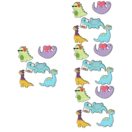 BESPORTBLE 4 Sätze Cartoon Dinosaur Broschen Farbenfrohe Anstecknadeln Für Kleidung Taschen Schals Lustige Tier Broschen Für Frauen Freunde 5 Stück * 4 von BESPORTBLE