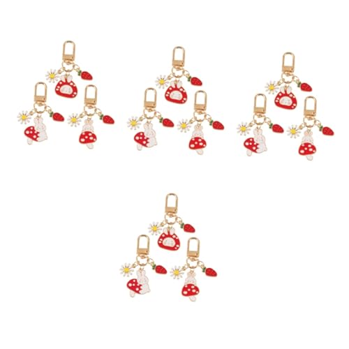 BESPORTBLE 4 Sätze Cartoon Schlüsselanhänger Mit Niedlichem Hasenanhänger Metall Für Taschen Schlüssel Für Langlebig Der Nutzung 3 Stücke * 4 von BESPORTBLE