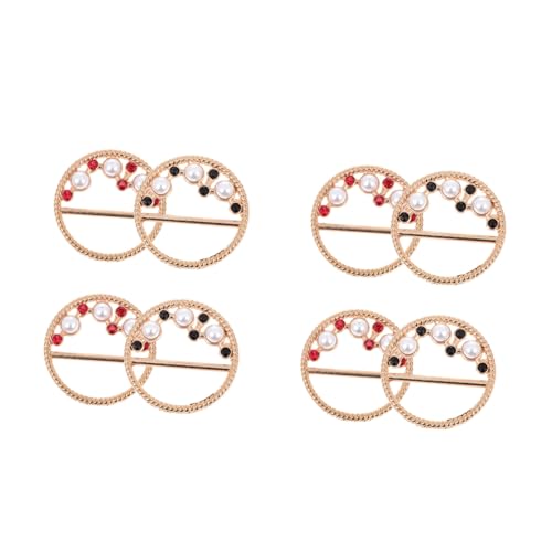 BESPORTBLE 4 Sätze Einstellbare Teiliges T Shirt Clips Schal Ringe Kleidung Schnallen Hochwertigem Material Für Shirts Kleider Seidenschals Mit Elegantem Perlen Design Für Damen 8 Stücke * 4 von BESPORTBLE