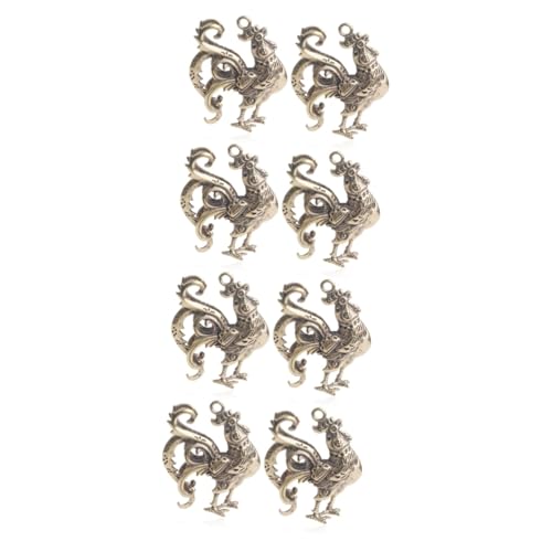 BESPORTBLE 4 Sätze Hahn Anhänger Messing Huhn Ornament Diy Schmuckzubehör Dekorative Figuren Für Heimdekoration Bastelprojekte 2 Stück * 4 von BESPORTBLE