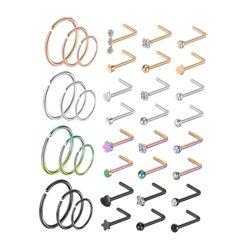 BESPORTBLE 4 Sätze Nasenringe Nasenstecker für Damen Piercing Schmuck Hypoallergen Verstellbar Schmerzfrei für Besondere Anlässe Täglichen Gebrauch BESPORTBLE 4 Sätze Nasenringe Nasenstecker für Damen Piercing Schmuck Hypoallergen Verstellbar Schmerzfrei für Besondere Anlässe Täglichen Gebrauch von BESPORTBLE
