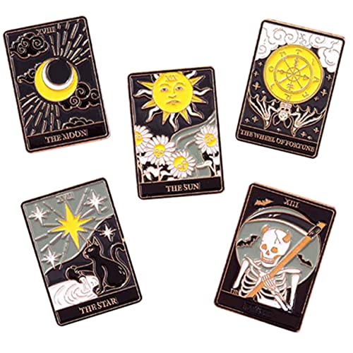 BESPORTBLE 4 Sätze Teiliges Tarot Broschen Emaille Kreative Anstecknadeln Für Kleidung Hüte Schals Cartoon Dekoration Für Besondere Anlässe 5 Stück * 4 von BESPORTBLE