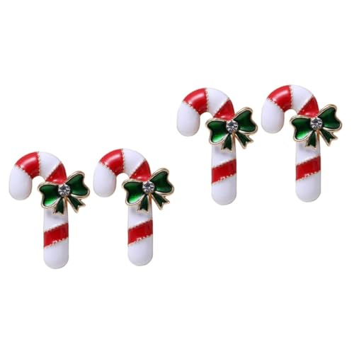 BESPORTBLE 4 Stck. Teiliges Weihnachtsbroschen Set aus Legierung Handgefertigte Zuckerstangen Broschen in Weiß Rot und Grün Festliche Kleidungsschmuck für Weihnachtsdeko und Geschenkidee von BESPORTBLE