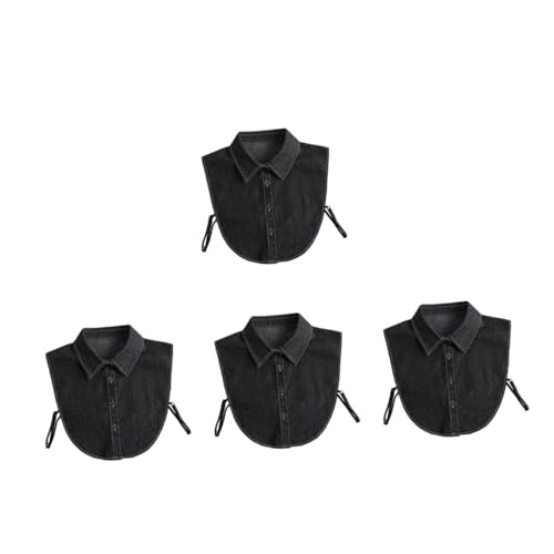 BESPORTBLE 4 Stück Abnehmbarer Damen Fake Kragen Denim Blusenkragen Halbshirt Einsatz Atmungsaktiv Modisch für Pullover und Hemden Vielseitig für Party Hochzeit und Alltag Geeignet von BESPORTBLE