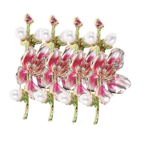 BESPORTBLE 4stücke Strass-perlen-blumenbrosche Aus Legierung Dekorative Kragen-anstecknadeln Glas-blumen-broschen Für Anzug Und Kostüme Modeschmuck-accessoires von BESPORTBLE