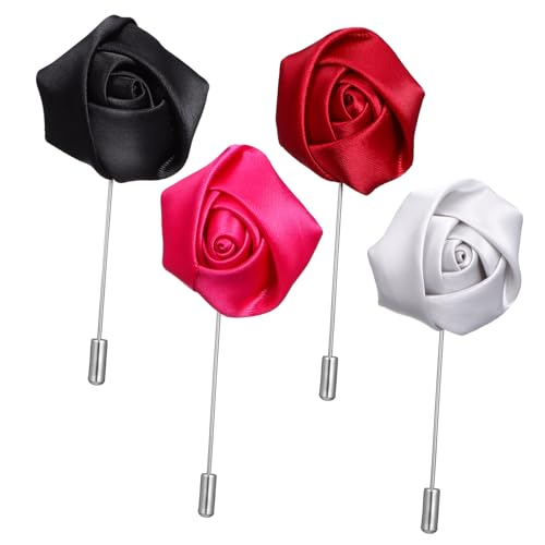 BESPORTBLE 4 Stück Brosche Gold Kragennadel für Männer Hochzeit Rose Anstecknadel für Männer Schmuck für Männer dekorative Kragennadel Accessoires für Herrenanzüge rosa Anstecknadel Legierung von BESPORTBLE