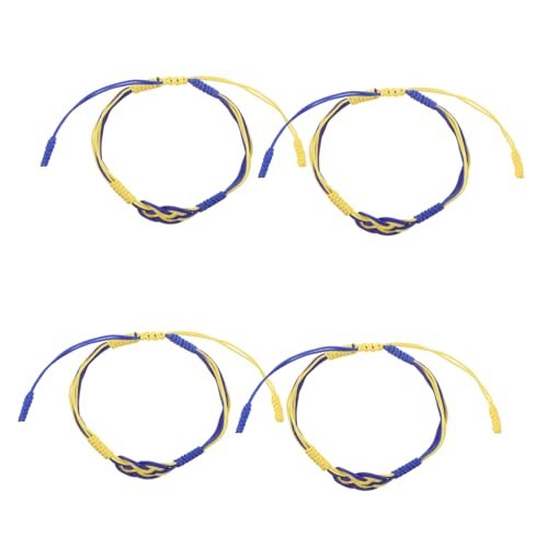BESPORTBLE 4 Stück Bunte Handgefertigte Ukrainische Armbänder im Set Verstellbare Ethnische Geflochtene Armbänder für Männer und Frauen Glücksbringer für und Sportevents von BESPORTBLE