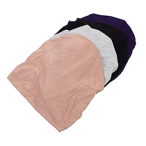 BESPORTBLE 4stücke Kopfbedeckung Turban Für Frauen Ethno Haarschal Elastische Turbanmütze Leicht Und Tragbar Schlichte Farbe Geeignet Für Erwachsene Schutz Der Haare Für Make-up Spa von BESPORTBLE