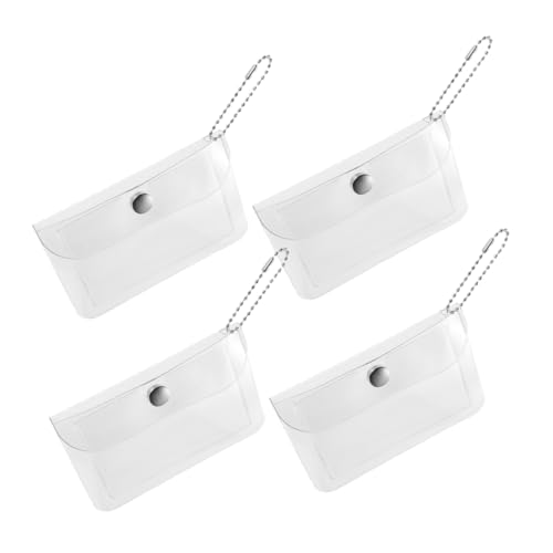 BESPORTBLE 4 Stück Durchsichtige Halter, Kleine Kopfhörer-geldbörse, Mini-geldbörse, Praktische Aufbewahrungstasche Für Karten, Transparente Geldbörse, Leicht Und Tragbar Für Schule, Büro von BESPORTBLE