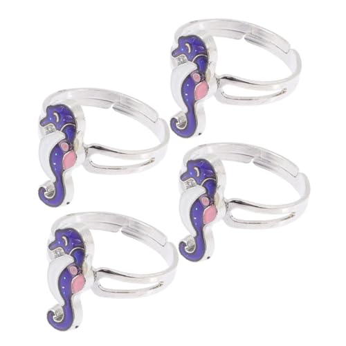 BESPORTBLE 4 Stück Farbwechselnder Verstellbarer Offener Ring Temperaturreaktiv Stimmungsring Mode Schmuck für Frauen Mädchen Party von BESPORTBLE