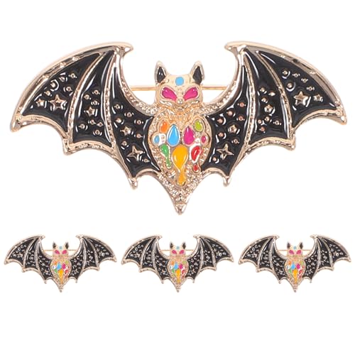 BESPORTBLE 4 Stück Fledermaus-Anstecker: Halloween-Brosche für Schals und Strickjacken – Horror-Vampir-Kostüm-Accessoires – Steampunk-Fledermaus-Kleidungsclip – Steampunk-Etiketten-Anstecker von BESPORTBLE