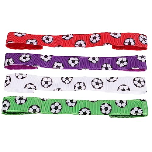 BESPORTBLE 4 Stück Fußball Dehnbares Stirnband Make-up-stirnband Spa-stirnband Elastisches Stirnband Duschkopfhandtücher Badmintontasche Fußball-haarband Kopfbedeckung Rutschfest Stoff Damen von BESPORTBLE