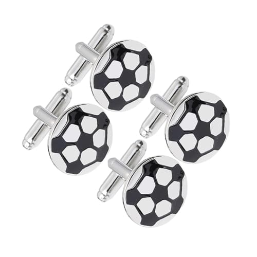 BESPORTBLE 4 Stück Fußball Manschettenknöpfe Metall Manschettenknöpfe Fußballtrainer Manschettenknöpfe Uhren Anstecknadel Bräutigam Manschettenknöpfe Herren Party Kostüm Kleidungsknopf von BESPORTBLE