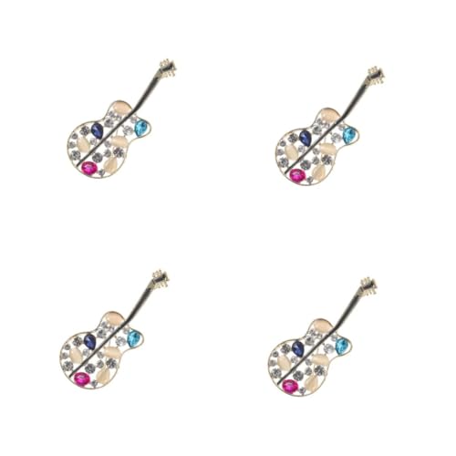 BESPORTBLE 4 Stück Gitarrenbrosche Anstecknadel für Musikinstrumente Instrumenten -Mode -Revers -Brosche Dekorative Stift Musikstift Musikalische Brosche Legierung von BESPORTBLE