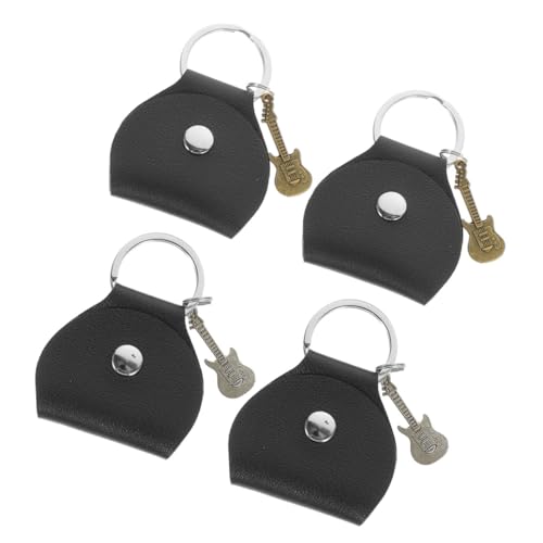 BESPORTBLE 4 Stück Gitarrenplektrum Halter aus Leder Tragbare Gitarrenplektrum Tasche mit Schlüsselanhänger Organizer für Gitarrenplektren Sicher und Schützend für Unterwegs von BESPORTBLE
