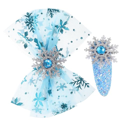 BESPORTBLE 4stücke Schneeflocken-haarnadel Mit Schleifen-kopfbedeckung Haarspangen Und Kopfschmuck-accessoires Leuchtende Farbe Geeignet Für Mädchen Junge Mädchen Und Jugendliche von BESPORTBLE