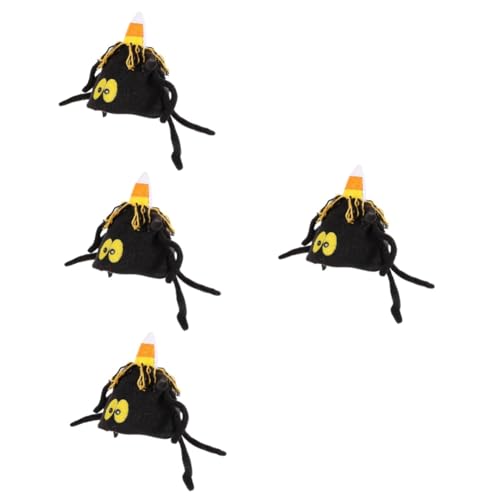 BESPORTBLE 4 Stück Halloween-spinnenhut Kostüm Mini Für Party Drucken Vorabend Schrägstrich Erwachsene Elf Kopfbedeckung Cosplay Halloween-accessoires Karnevals-foto-requisite Stoff von BESPORTBLE