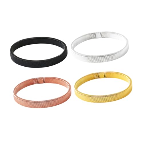 BESPORTBLE 4stücke Metall Armbänder Für Männer Manschettenarmband Mit Stretch Hülse Strumpfbänder Armreifen Für Herren von BESPORTBLE