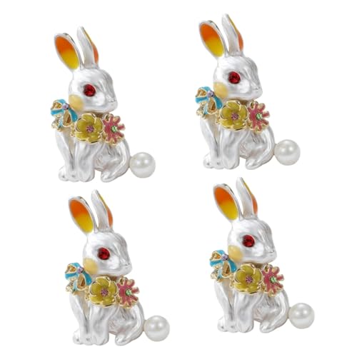 BESPORTBLE 4 Stück Kaninchen Brosche Anstecknadel für Kleidung Kreatives Tierdesign Einfach zu Befestigen für Ostern Geburtstage Besondere Anlässe Perfektes für Freunde Familie von BESPORTBLE