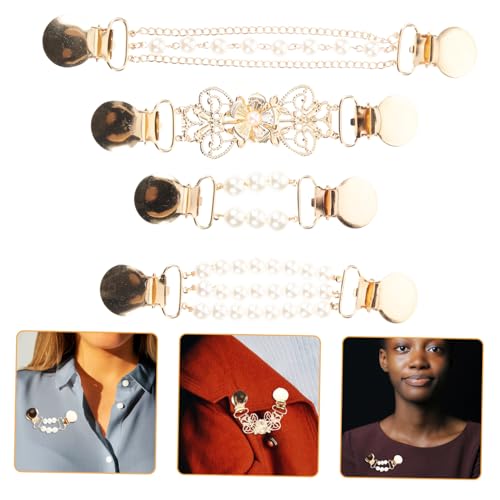 BESPORTBLE 4 Stück Kleiderclip bescherung weihnachten geldgeschenke weihnachten Perlenschal-Clip für bff zu weihnachten Kleid Clips zurück Cinch Kleiderschal-Clips Legierung von BESPORTBLE